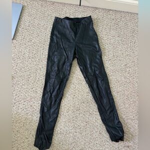 H and M Black Faux Leather Leggings